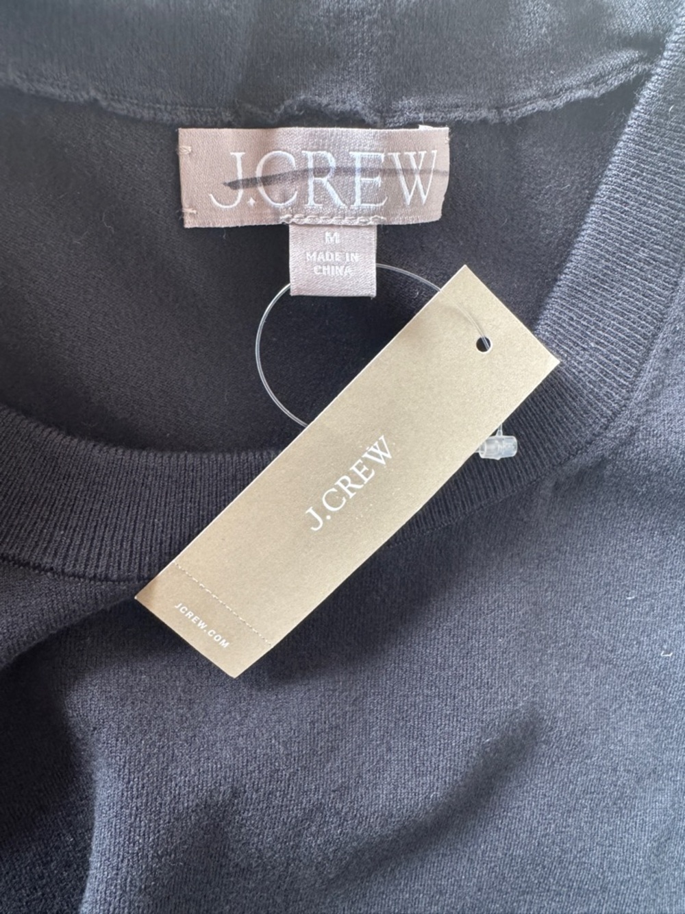 NWT! J. CREW Women’s Sweater Shell in Premium Ultra-Fine Cotton Blend Black Med - Picture 4 of 6